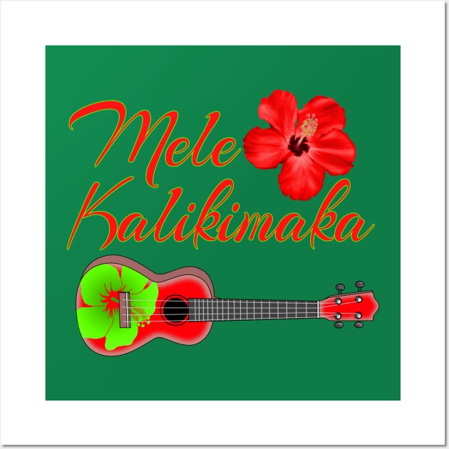 Mele Kalikimaka Ukulele Wall Art by macdonaldcreativestudios